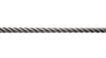 Strong steel wire rope or metal cable for industrial use. Heavy-duty. Isolated on transparent background, png