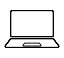 Outlined laptop symbol in vector style on transparent background