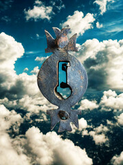 background door lock and iron piece, round ornament