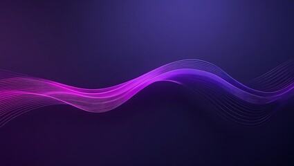 Futuristic Sound Wave Visualization: Luminous Magenta and Violet Energy Flow in a Smooth Curve