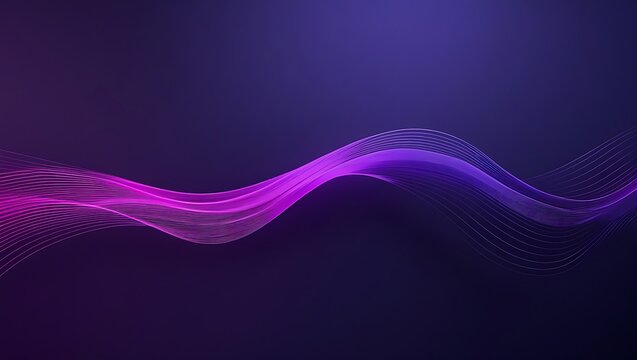 Futuristic Sound Wave Visualization: Luminous Magenta and Violet Energy Flow in a Smooth Curve