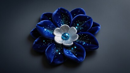 Dreamlike Bioluminescent Flower: A Magical Blossom with Glowing Speckles on Dark Petals