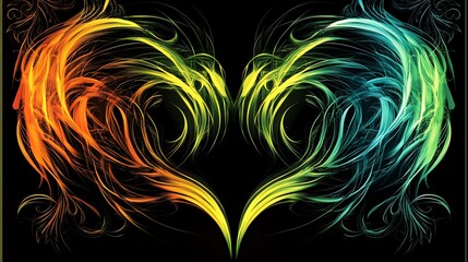 Colorful heart-shaped abstract design