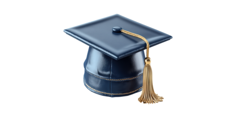 Graduation Cap With Tassel. Symbol Of Academic Achievement And Success Isolated On Transparent Background