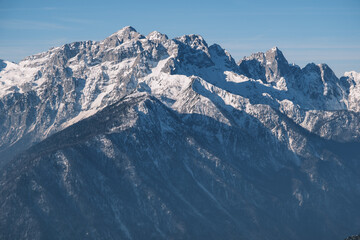 Julian alps view from Dovje, Slovenia