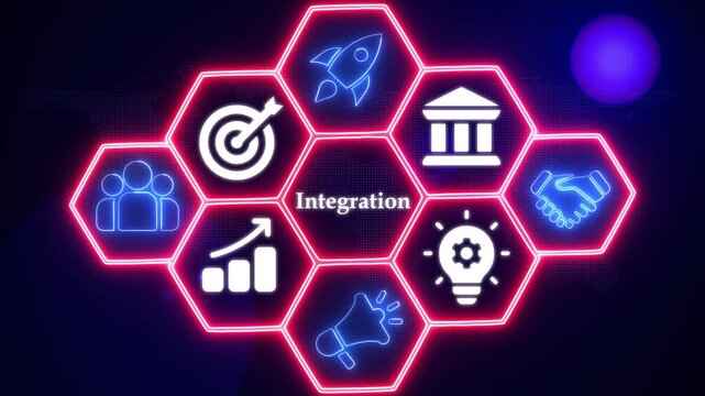 Business Technology Integration and System Automation Concept. Digital Platform Integration and Workflow Optimization Strategy