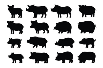 Collection of diverse camel silhouettes showcasing various poses and styles of these iconic desert animals