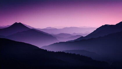 dark and moody abstract landscape with mountains and muted purple gradient sky background art