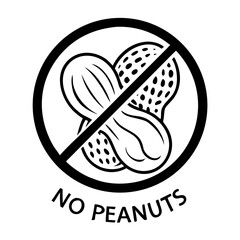No peanuts symbol representing allergy warning and food safety  