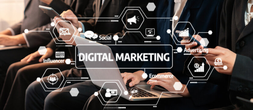 Asian job applicant in identical formal wear sitting in waiting room for job interview. Office worker or business people working in cramped room together using laptop and phone. Trailblazing Amity - Powered by Adobe