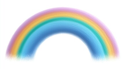 Vibrant rainbow over a tranquil landscape nature art soft colors calm environment serene viewpoint hopeful concept