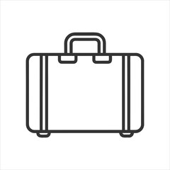 Single line suitcase icon on white background