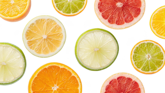 set of citrus fruits