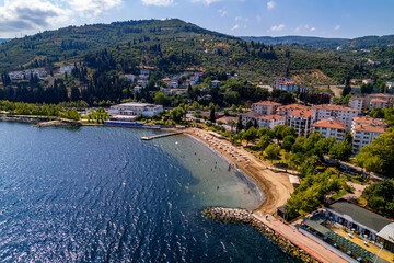 Karamursel, Kocaeli, Turkey. Karamursel is a town and district located in the province of Kocaeli. Aerial shot with drone.