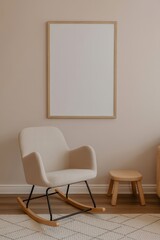 Scandinavian Nursery Corner with Rocking Chair
