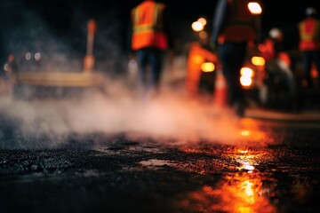 Urban Construction at Night