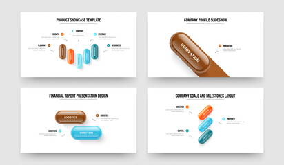 Investor Launch 5 1 2 3 Element Diagram Frame Template Bundle. Digital Profile Five One Two Three Step Infographic Slide Layout Vector Illustration Collection.