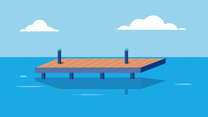 Floating Dock On Peaceful Water Vector Illustration