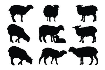 Collection of silhouette illustrations of various turkey poses and styles for thanksgiving and autumn themes