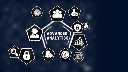 Advanced Analytics Concept Visualized Data Analysis and Business Intelligence Icons Representing - Powered by Adobe