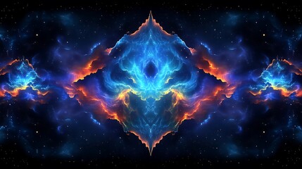 Abstract, symmetrical, cosmic nebula design