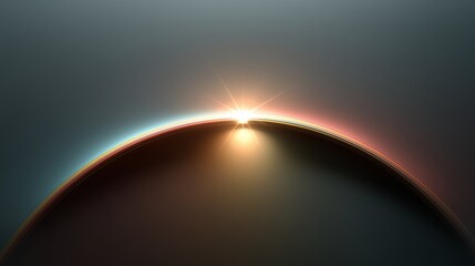 Obraz premium Celestial event sunrise reflection over earth’s horizon digital art abstract environment aesthetic viewpoint