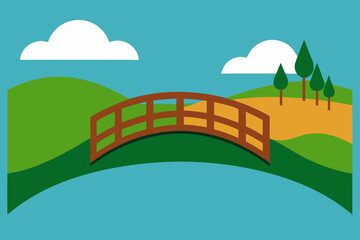 Rural bridge over stream countryside crossing nature