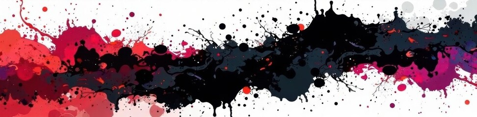 Abstract black ink splatter, vector style paint strokes, graphic, abstract