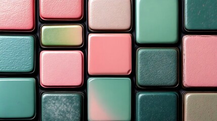 Fototapeta premium Colorful square buttons in a grid pattern