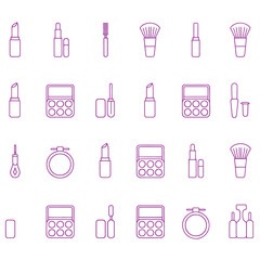 Makeup icons lipstick brush