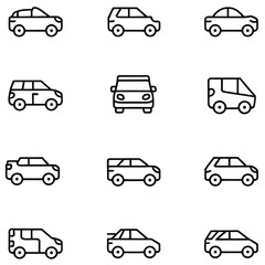 Vehicle icons automobile transport