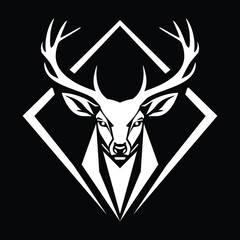 Elegant stylized deer head logo for business