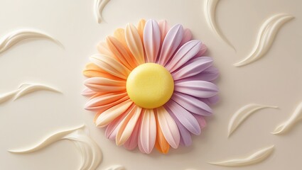 Minimalist Petal Art: A Tranquil Representation of a Daisy in Subtle Gradient Colors