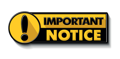 Important notice single button