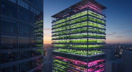 Vertical Farming Skyscraper Innovative Urban Agriculture Solution