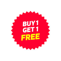 Buy 1 Get 1 Free Round Badge – Promotional Offer Label
