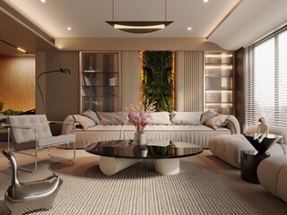 Luxury Modern Interior Design Collection – Kitchen, Living Room, Bedroom & Bathroom 3D Renders

