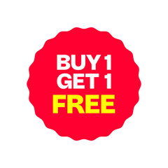 Buy 1 Get 1 Free Round Badge – Promotional Offer Label