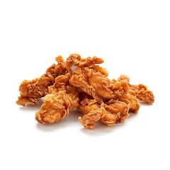 Obraz premium Crispy Fried Chicken Pieces Isolated on White Background