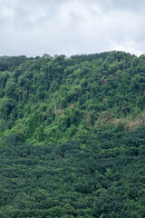 Misty Mountains and Town at Dusk in Laos