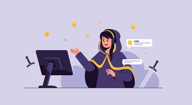 Enchanting Streamer Creating Fantasy Content For Her Audience Of Magic Lovers