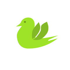 Ptak Logo eco  – wektorowa grafika © Laura