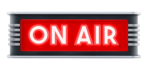 On air sign on transparent background. 3D illustration