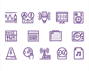 Sound design related, pixel perfect, editable stroke, up scalable vector icon