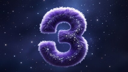Enchanting Sales Concept: Discount Percentage with a Whimsical, Star-Dusted Number "3"