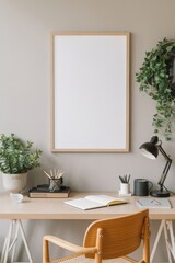 Modern Home Office Desk Poster Mockup

