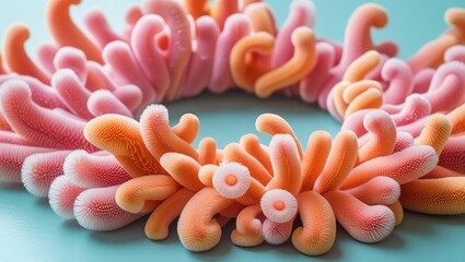 Conceptual Art of Cellular Growth: Textured Bioforms in a Continuous Loop