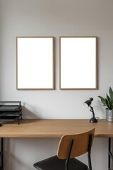 Modern Home Office Desk Poster Mockup
