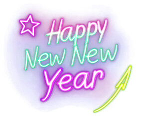 Fototapeta premium PNG Neon celebration glowing festive.