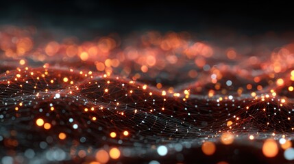 Obraz premium Abstract network of glowing particles (3)